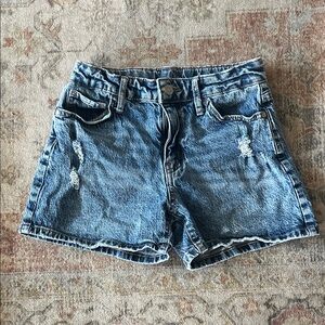 Art Class Denim Blue Distressed Shorts